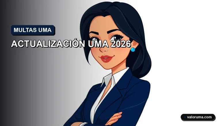 Ilustración corporativa moderna sobre el impacto de la actualización UMA 2026 en el cálculo de multas laborales en México