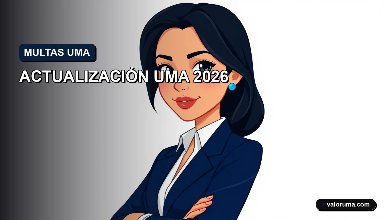 Ilustración corporativa moderna sobre el impacto de la actualización UMA 2026 en el cálculo de multas laborales en México