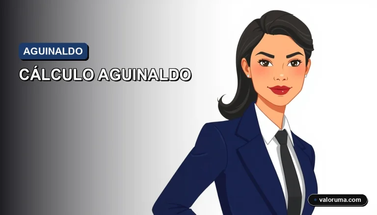 Calculadora de aguinaldo 2026 en México. Contador inteligente estilo vector plano moderno con fondo azul corporativo profundo.