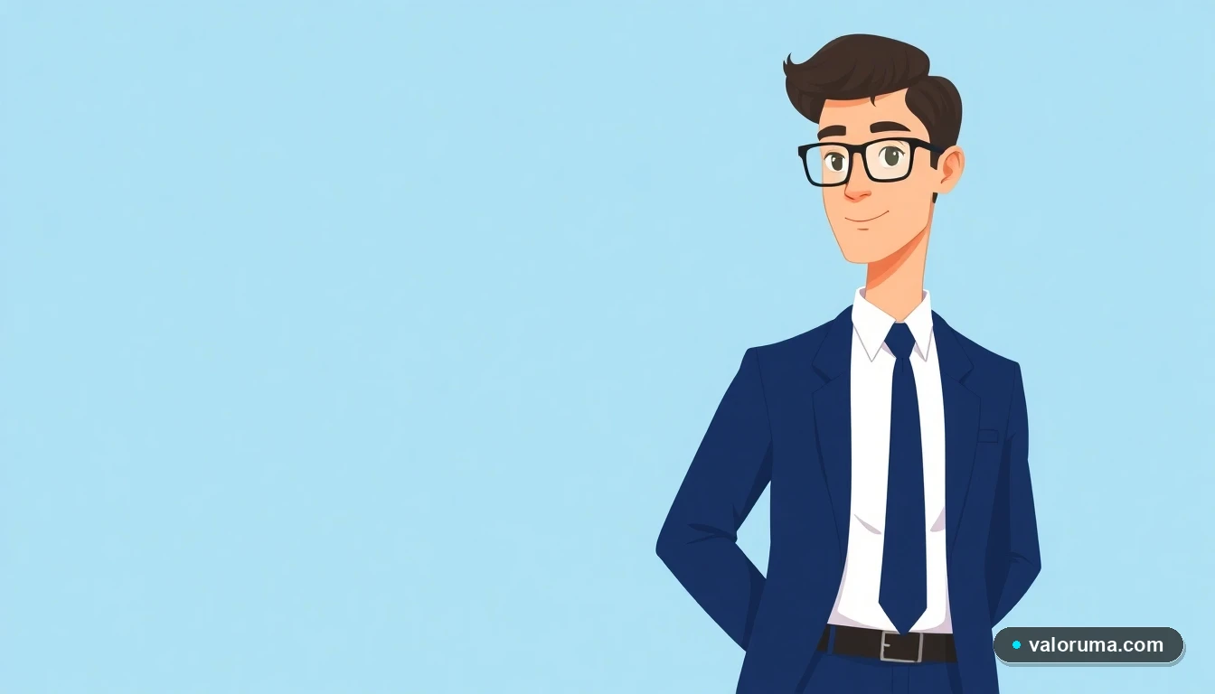 Contador profesional con calculadora de aguinaldo en UMAS 2026. Ilustración vectorial con fondo azul corporativo.