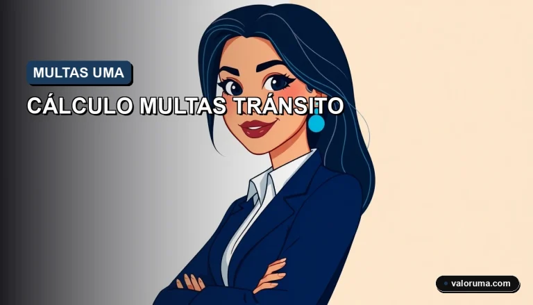 Ilustración corporativa de cálculos de multas de tránsito con UMA 2026 en México