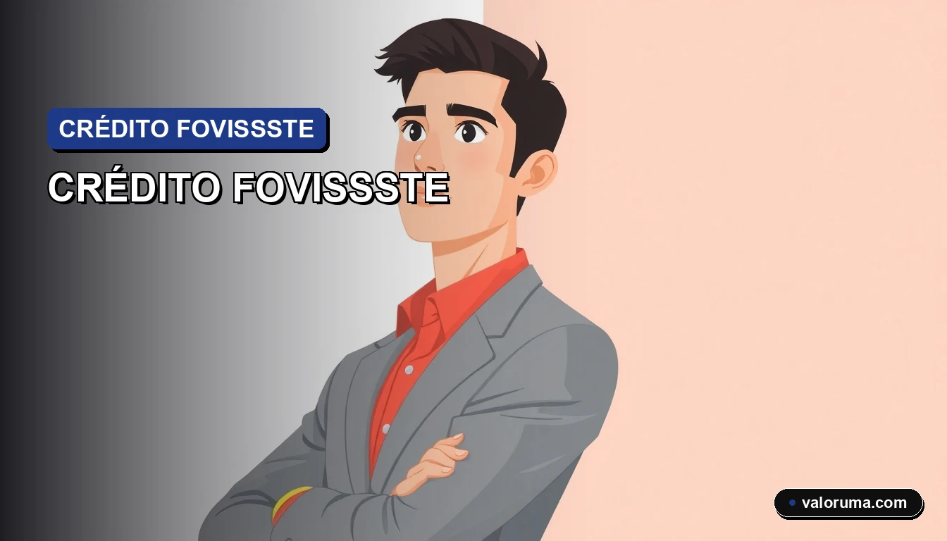 Ilustración vectorial corporativa de un asesor financiero profesional analizando un documento oficial sobre créditos Fovissste y UMA, con fondo minimalista en azul.