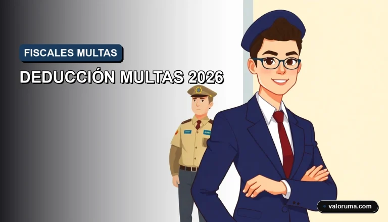 Ilustración 2D de un contador profesional junto a un oficial de tránsito amigable, con documentos oficiales y sellos fiscales, fondo azul corporativo vacío.