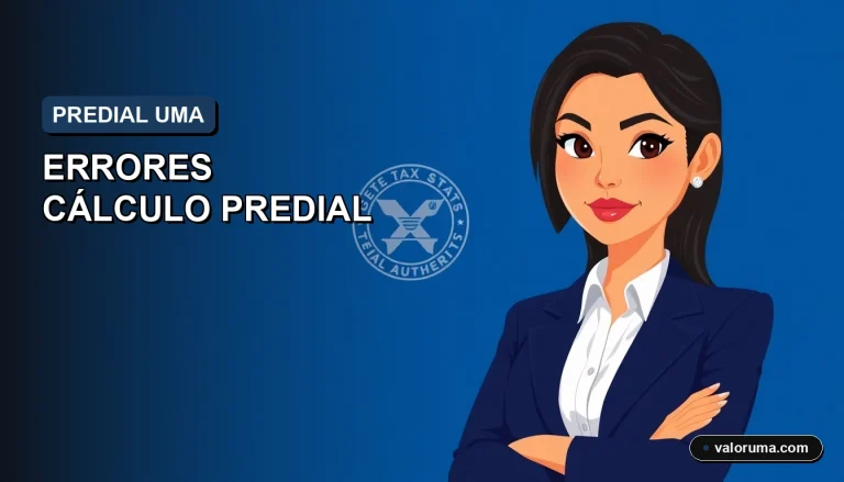 Errores comunes al calcular el predial con la UMA en México guía 2026, ilustración vectorial plana corporativa