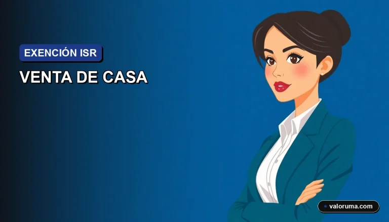Ilustración vectorial corporativa estilo Corporate Memphis sobre la exención del Impuesto Sobre la Renta en la venta de casa habitación en México, con cálculos basados en UMA.
