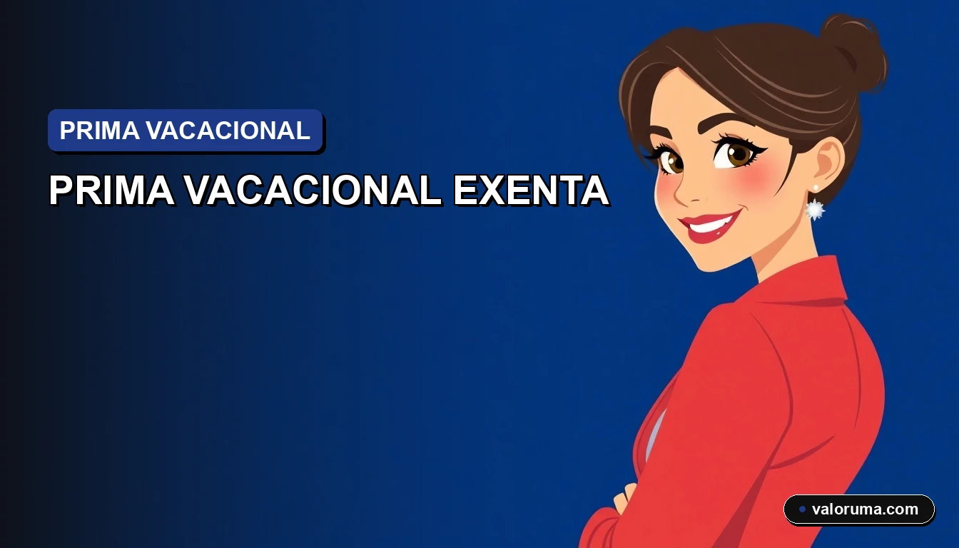 Ilustración vectorial corporativa en estilo Memphis de una contadora mexicana sonriente, con fondo de documentos legales y gráficos de cálculo, representando la guía para calcular la prima vacacional exenta de ISR con UMA 2026.