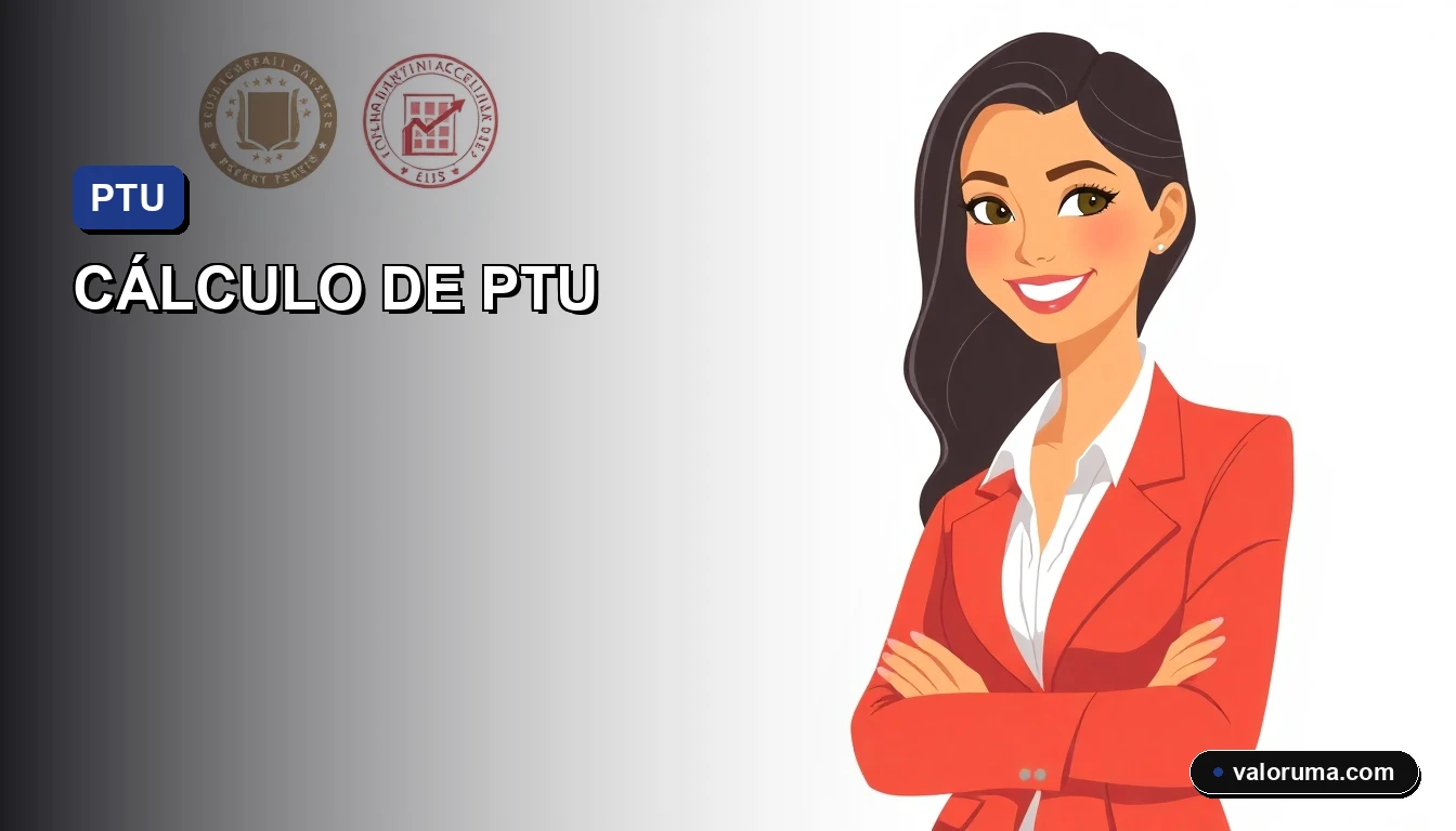 Ilustración vectorial corporativa de una contadora mexicana sonriente, con fondo minimalista y elementos abstractos de finanzas y leyes laborales.