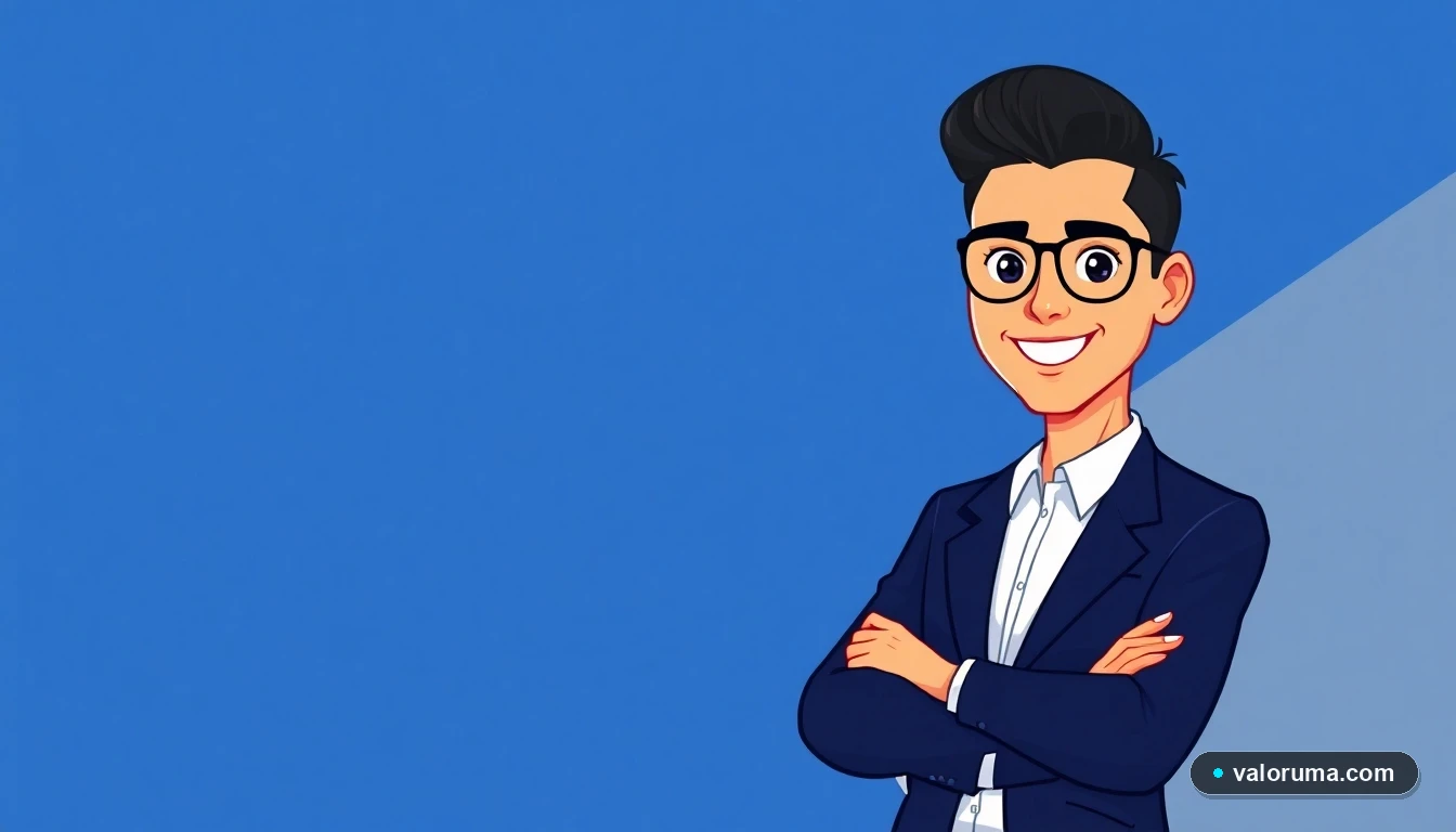 Ilustración vectorial plana de un contador mexicano profesional en tonos azules corporativos.