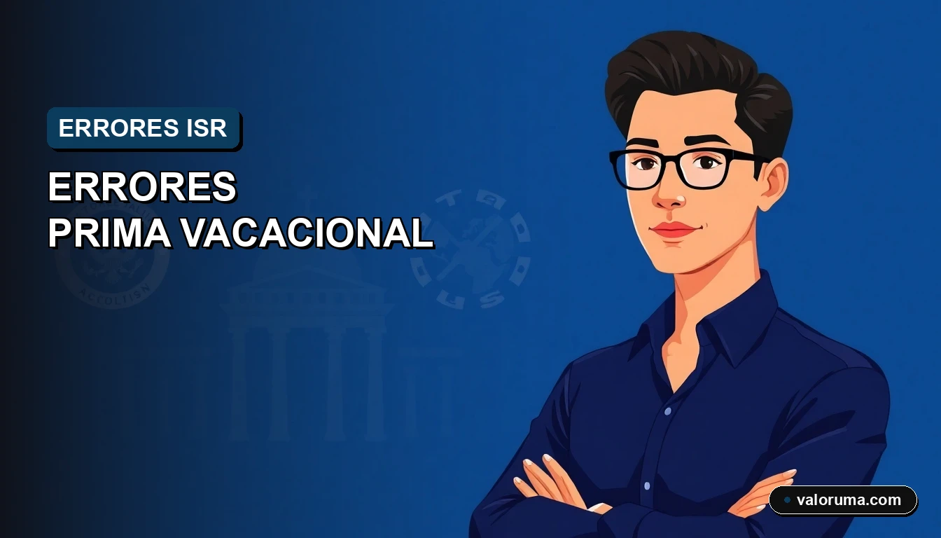 Ilustración corporativa de media figura de contador profesional con camisa azul oscuro, frente a sellos fiscales y documentos oficiales, sin brazos ni manos visibles, en estilo Corporate Memphis 2D premium