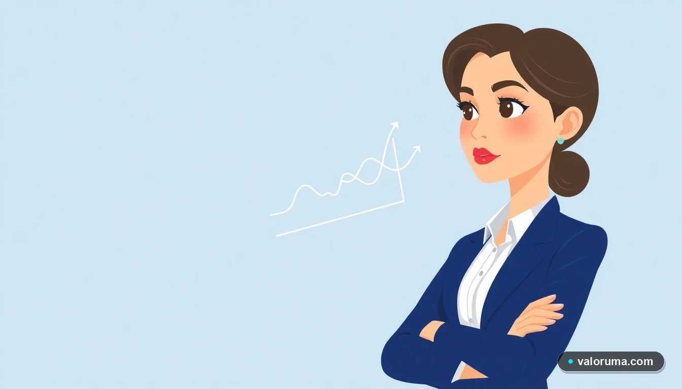 Contadora profesional analizando el impacto de la UMA 2026 en declaraciones fiscales, ilustración vectorial corporativa.