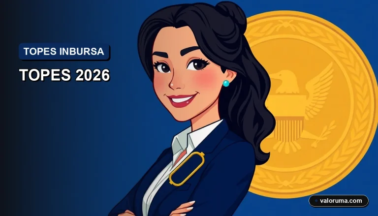 Burócrata mexicana sonriente con expediente azul oscuro, ilustración vectorial plana estilo Corporate Memphis