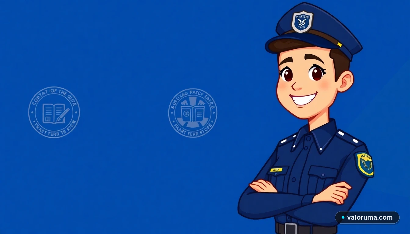 Ilustración vectorial de un oficial de tránsito representando el cálculo de multas con UMA en México.